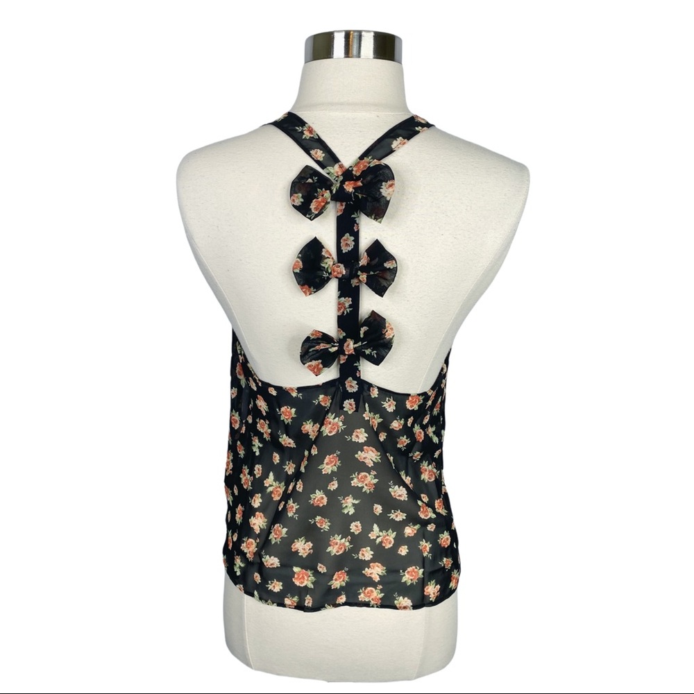 Forever 21 Sheer Floral Tank Top - Size Small